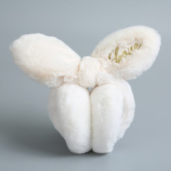 Rabbit ears can move ear cups to keep warm. Winter Korean version cute student cartoon plush folding ear warmers for ladies