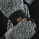 2025 Autumn And Winter Cross-border Europe And The United States New Knitted Double-sided Color Matching Scarf Thickened Scarf Hat Gloves Three-piece Set