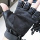 Leather half-finger gloves, sheepskin men's driving sports, suede palm design, cycling tactics, casual fitness gloves