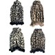 New leopard print scarf, classic female bristle shawl, autumn and winter hairball tassel, versatile warm scarf manufacturer cross-border