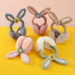 Wholesale of adjustable rabbit ear cups for women and children, winter warmth, folding ear protectors, ear warmers, cartoon ear bags for men