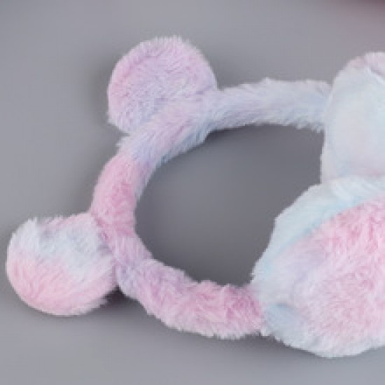 The new 2024 sequined cat ear-shaped ear cups are cute and warm in winter. They are foldable and have a contrasting color plush girl ear cover