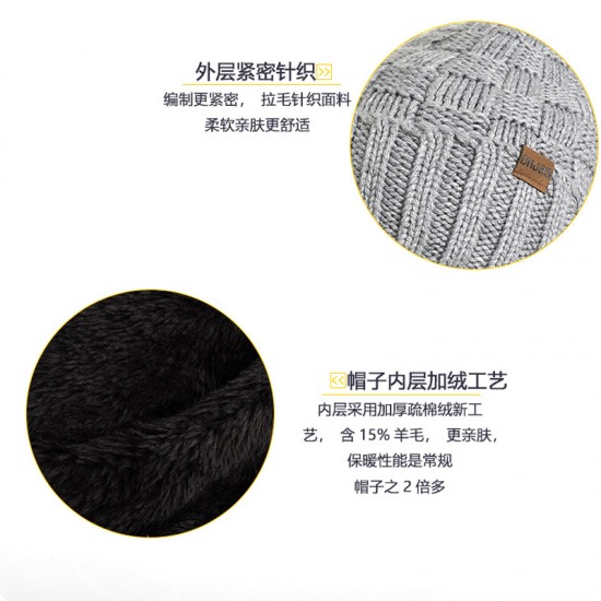 2025 New Wool Scarf Thickened High-grade Winter Warm Plaid Hat Scarf Gloves Three-piece In Stock