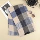 Blue checkered whitening scarf for women, thick and warm faux cashmere scarf for autumn and winter, student Korean version versatile shawl trendy Blue checkered whitening scarf for women, thick and warm faux cashmere scarf for autumn and winter, student Korean version versatile shawl trendy