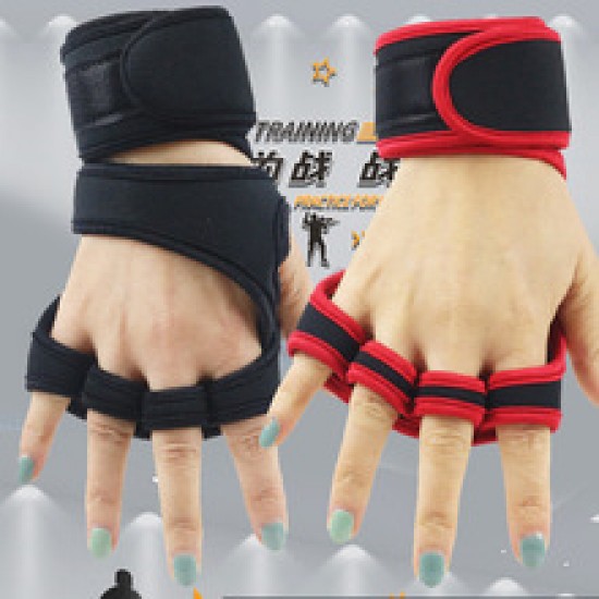 Fitness gloves, outdoor exercise half-finger gloves, dumbbells, men's sports equipment, long wrist guards, women's deadlift guards, barbell gloves