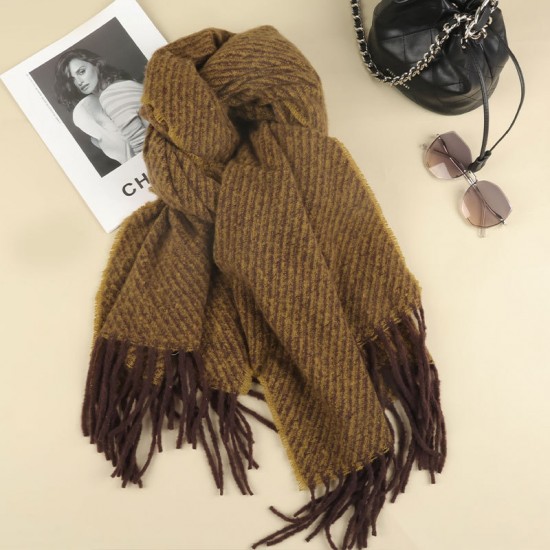 Korean-style overcoat, scarf, winter versatile, internet-famous bestseller, thickened knitted student versatile shawl, warm couple's scarf