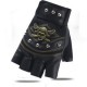 One Piece leather half-finger glove skull design Outdoor men's Battle royale tactics cycling imitation leather glove Pirate wholesale