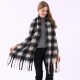 The same checked scarf as Yu Shuxin, the little red book style scarf, a versatile winter thick and warm tassel couple shawl