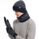 2025 Europe And The United States In Autumn And Winter Men's Warm Wool Hat Knitted Thickened Adult Hat Scarf Gloves Three-piece Set Manufacturers