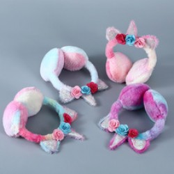 Winter unicorn ear cups, warm ear tips, sequined ear bags, cute ear-protecting, warm and cold-proof plush ear tips, cross-border