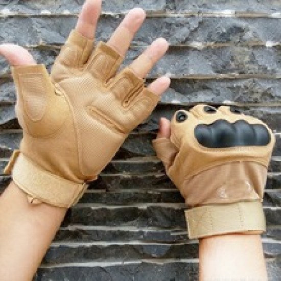 Tactical gloves, Black Eagle training half-finger gloves, outdoor cycling and fishing, anti-cut and anti-slip, Ouji Fitness exposed finger gloves