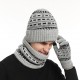 2025 Europe And The United States In Autumn And Winter Men's Warm Wool Hat Knitted Thickened Adult Hat Scarf Gloves Three-piece Set Manufacturers