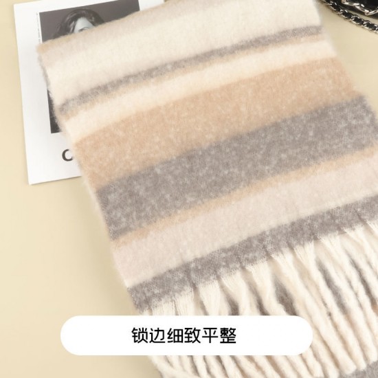 Wholesale of the 2024 winter new dopamine pink fashionable and versatile scarf, thickened warm shawl and high-end style scarf Wholesale of the 2024 winter new dopamine pink fashionable and versatile scarf, thickened warm shawl and high-end style scarf