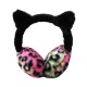 Wholesale of 2023 new warm and anti-freezing leopard print rabbit fur ear cups, foldable outdoor travel windproof hair bands and ear bags