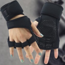 Fitness gloves, outdoor exercise half-finger gloves, dumbbells, men's sports equipment, long wrist guards, women's deadlift guards, barbell gloves