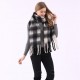 The same checked scarf as Yu Shuxin, the little red book style scarf, a versatile winter thick and warm tassel couple shawl