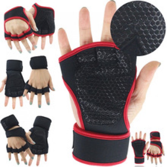Fitness gloves, semi-pointing body upward grip strength, dumbbell, men's exercise equipment, wrist protection gloves, women's deadlift, barbell protection