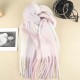 2024 New Fairy Pink gradient Korean style fringed mohair scarf, women's winter warm scarf, imitation cashmere scarf