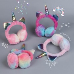 Wholesale of cross-border exclusive unicorn warm ear cups, winter ear tips for cold protection, rabbit fur imitation, top-worn, retractable ear bags