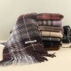 A Korean-style checkered color-blocking faux cashmere scarf with a winter atmosphere, a thickened warm shawl for women, tassels, and a student scarf