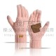 2025 Amazon New Winter Outdoor Riding Plus Warm Ladies Knitted Gloves Palm Plus Leather Non-slip Gloves