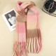 2024 New Fairy Pink gradient Korean style fringed mohair scarf, women's winter warm scarf, imitation cashmere scarf