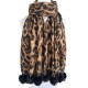 New leopard print scarf, classic female bristle shawl, autumn and winter hairball tassel, versatile warm scarf manufacturer cross-border
