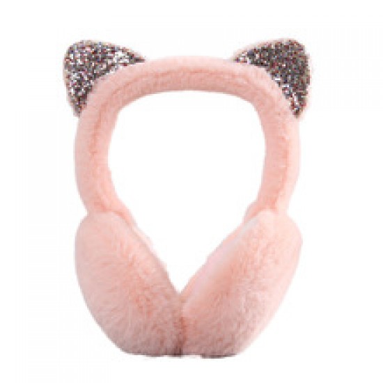 Winter cat-ear earmuffs for warm girls, Korean version of cute children's ear covers for kids and girls in winter