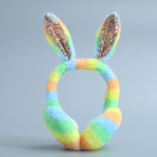 The new winter plush colorful unicorn ear cups with velvet windproof and ear protection earbags are foldable