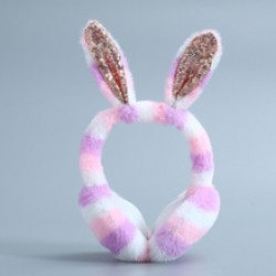 The new winter plush colorful unicorn ear cups with velvet windproof and ear protection earbags are foldable
