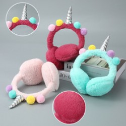 Wholesale of cross-border exclusive unicorn warm ear cups, winter ear tips for cold protection, rabbit fur imitation, top-worn, retractable ear bags
