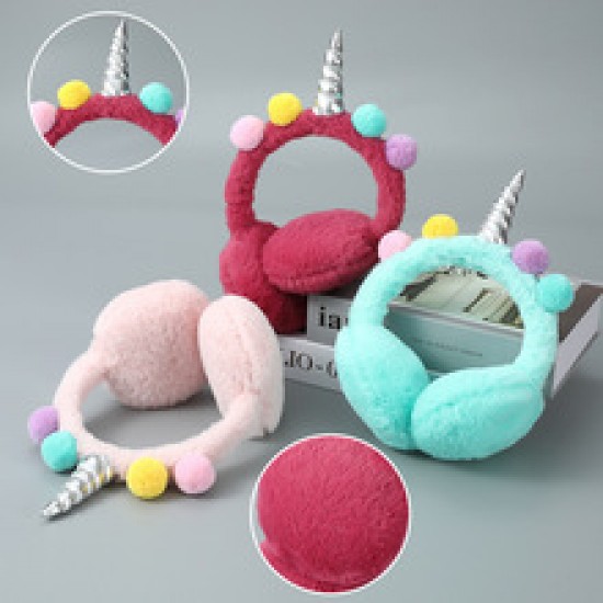 Wholesale of cross-border exclusive unicorn warm ear cups, winter ear tips for cold protection, rabbit fur imitation, top-worn, retractable ear bags Wholesale of cross-border exclusive unicorn warm ear cups, winter ear tips for cold protection, rabbit fur imitation, top-worn, retractable ear bags
