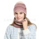 Amazon Autumn And Winter Cross-border European And American Women's Scarf Hat Two-piece Set Gradient Wind Warm Knitted Wool Hat