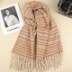 Scarf Women's Winter Korean Version Of High-end All-match Stripes Warm Padded Cashmere Shawl Dual-purpose Student Scarf Tide Scarf Women's Winter Korean Version Of High-end All-match Stripes Warm Padded Cashmere Shawl Dual-purpose Student Scarf Tide