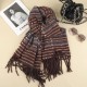 Scarf Women's Winter Korean Version Of High-end All-match Stripes Warm Padded Cashmere Shawl Dual-purpose Student Scarf Tide Scarf Women's Winter Korean Version Of High-end All-match Stripes Warm Padded Cashmere Shawl Dual-purpose Student Scarf Tide