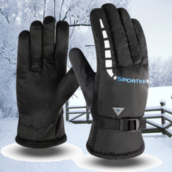 Wholesale style of men's triangular cotton warm winter gloves for skiing, motorcycles and electric bikes with fleece and thickened Wholesale style of men's triangular cotton warm winter gloves for skiing, motorcycles and electric bikes with fleece and thickened