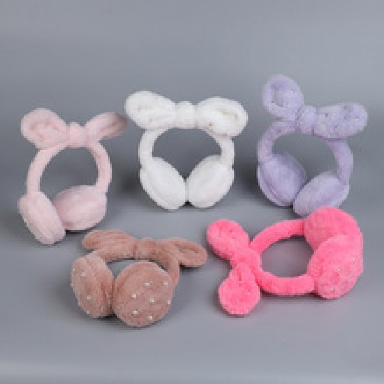 Autumn and winter girlish pink ear cups, cartoon little rabbit ears, warm ear cups, skin-friendly plush ear cups, factory direct sales