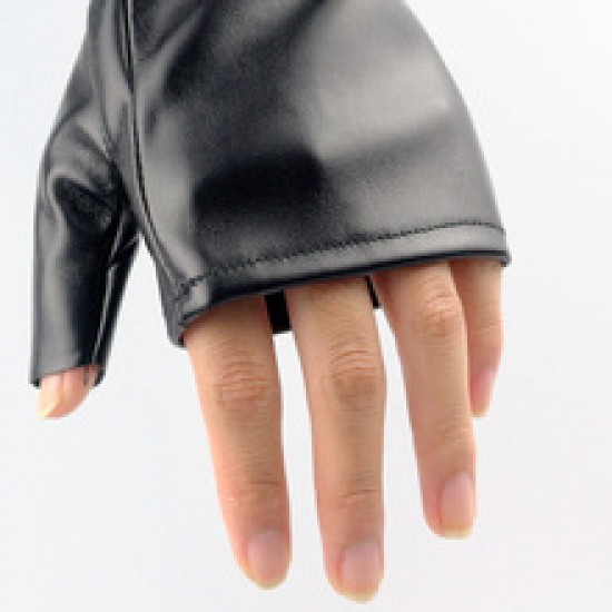 50CM touch screen leather super-long gloves, extended dancing leather jacket elbow guard, black sexy nightclub lady fur gloves 50CM touch screen leather super-long gloves, extended dancing leather jacket elbow guard, black sexy nightclub lady fur gloves