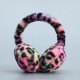 A detachable memory hair band with leopard print plush ear bags for both men and women to wear on the ear cups for winter warmth, windproof and frost-proof
