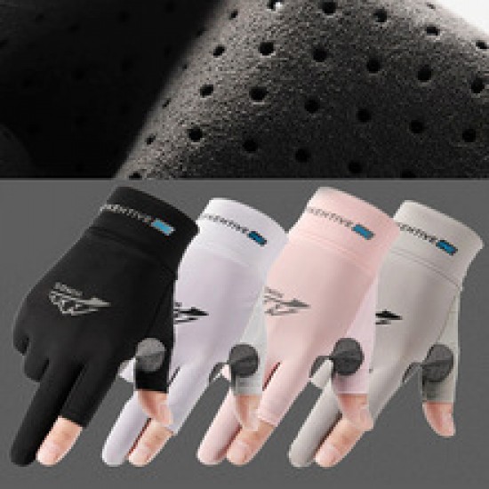 Outdoor fishing dew, two-finger ice thread, summer sun protection, thin, breathable, male driver, takeout, express delivery, cycling gloves Outdoor fishing dew, two-finger ice thread, summer sun protection, thin, breathable, male driver, takeout, express delivery, cycling gloves