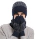 2025 Europe And The United States In Autumn And Winter Men's Warm Wool Hat Knitted Thickened Adult Hat Scarf Gloves Three-piece Set Manufacturers