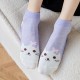 Cross-border thin women's Korean version cotton mesh short socks, cat face shallow mouth low top cute ins trendy sports boat socks