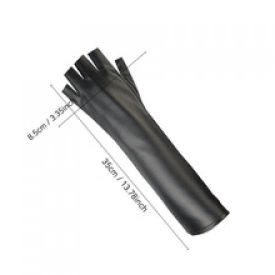 Extended leather gloves for women, half-finger thin, fleece, windproof, warm and stylish outdoor fur gloves
