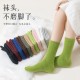 Mink fleece socks for women autumn and winter, with fleece and no shedding, home warmth, coral fleece mid-calf women's sleeping floor socks