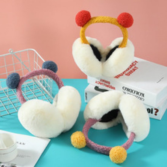 Winter foldable cute hamburger ear cups Autumn Korean version portable for both men and women to keep warm and protect against the cold and freezing with plush ears Winter foldable cute hamburger ear cups Autumn Korean version portable for both men and women to keep warm and protect against the cold and freezing with plush ears