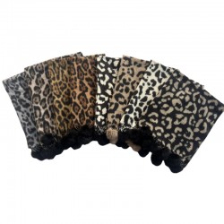 New leopard print scarf, classic female bristle shawl, autumn and winter hairball tassel, versatile warm scarf manufacturer cross-border