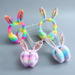 The new winter plush colorful unicorn ear cups with velvet windproof and ear protection earbags are foldable