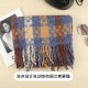 Warm and thickened faux cashmere checkered scarf, new autumn and winter tassel shawl, soft and versatile checkered scarf wholesale