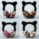 Wholesale of 2023 new warm and anti-freezing leopard print rabbit fur ear cups, foldable outdoor travel windproof hair bands and ear bags