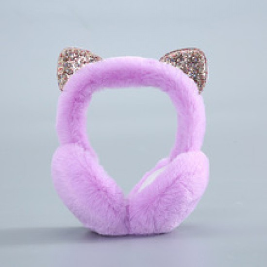 Winter cat-ear earmuffs for warm girls, Korean version of cute children's ear covers for kids and girls in winter